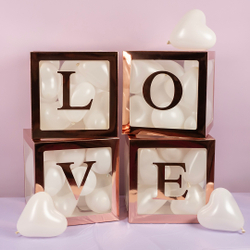 Декоративные коробки для шариков с воздухом с надписью Love розовое золото