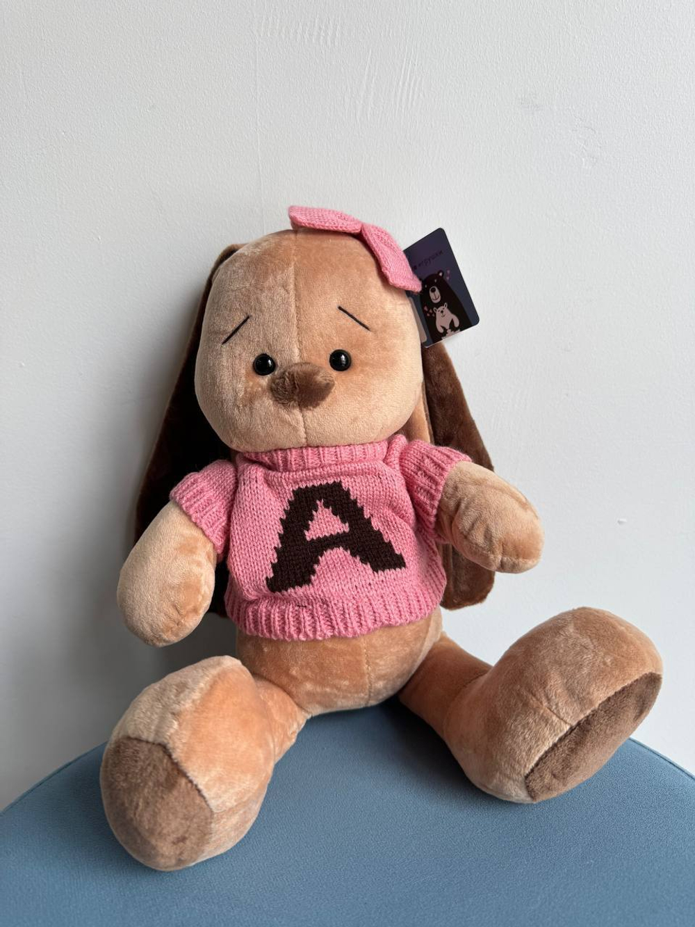 Мягкая игрушка "Зайчик в розовой футболке"