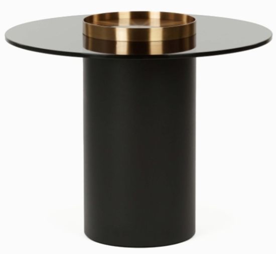 Кофейный стол Nille диаметр 60, сталь и стекло