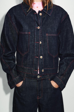 ZARA КУРТКА Z1975 С ПОГОНАМИ, СИНИЙ