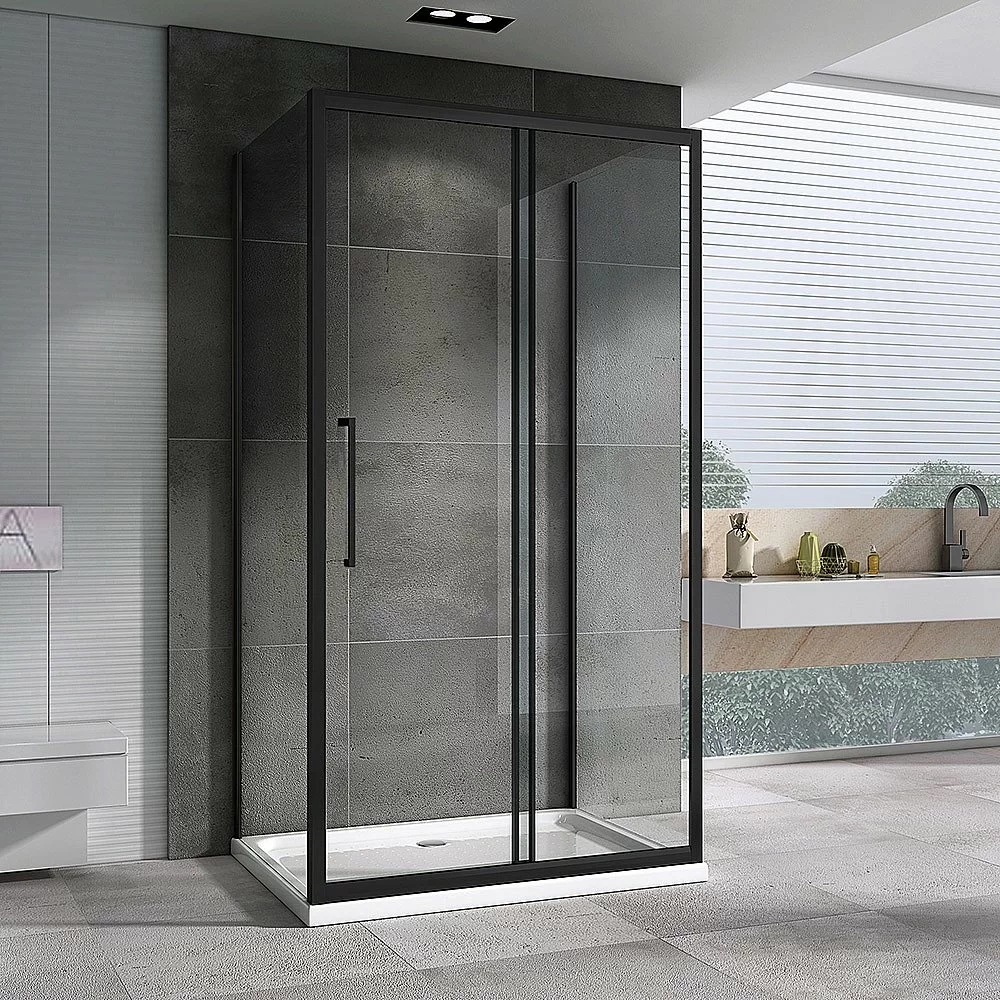 Душевой уголок ABBER Schwarzer Diamant AG30170BH-S75B-S75B 170х75 стекло прозрачное/профиль черный