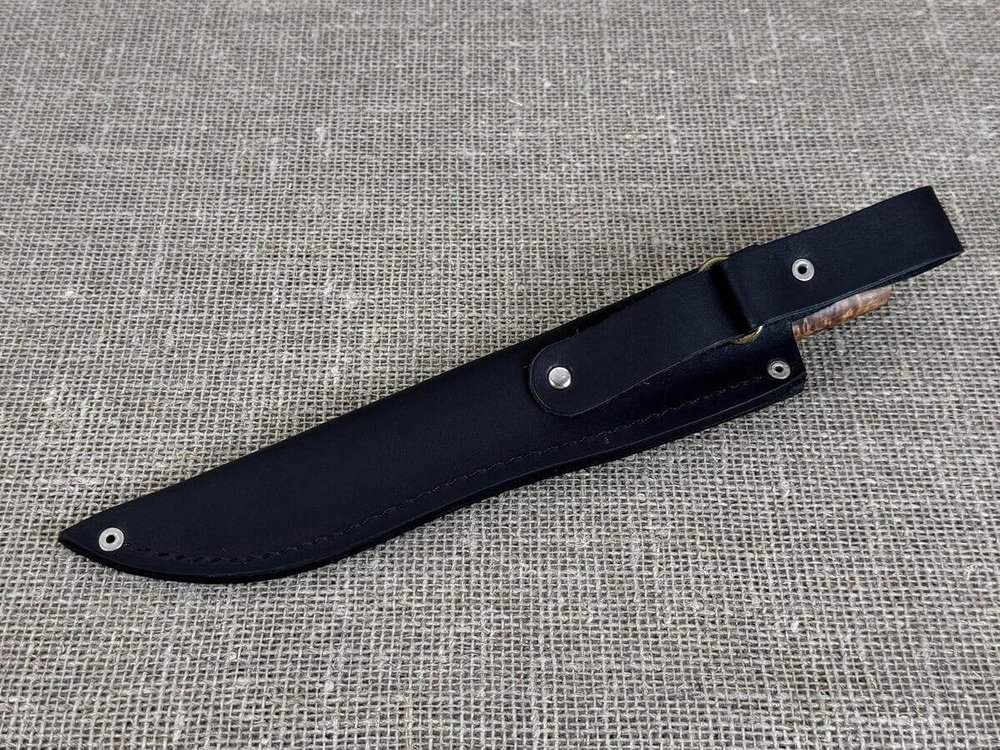 Шкуросъемный нож "Якут", сталь 95Х18, рукоять карельская берёза