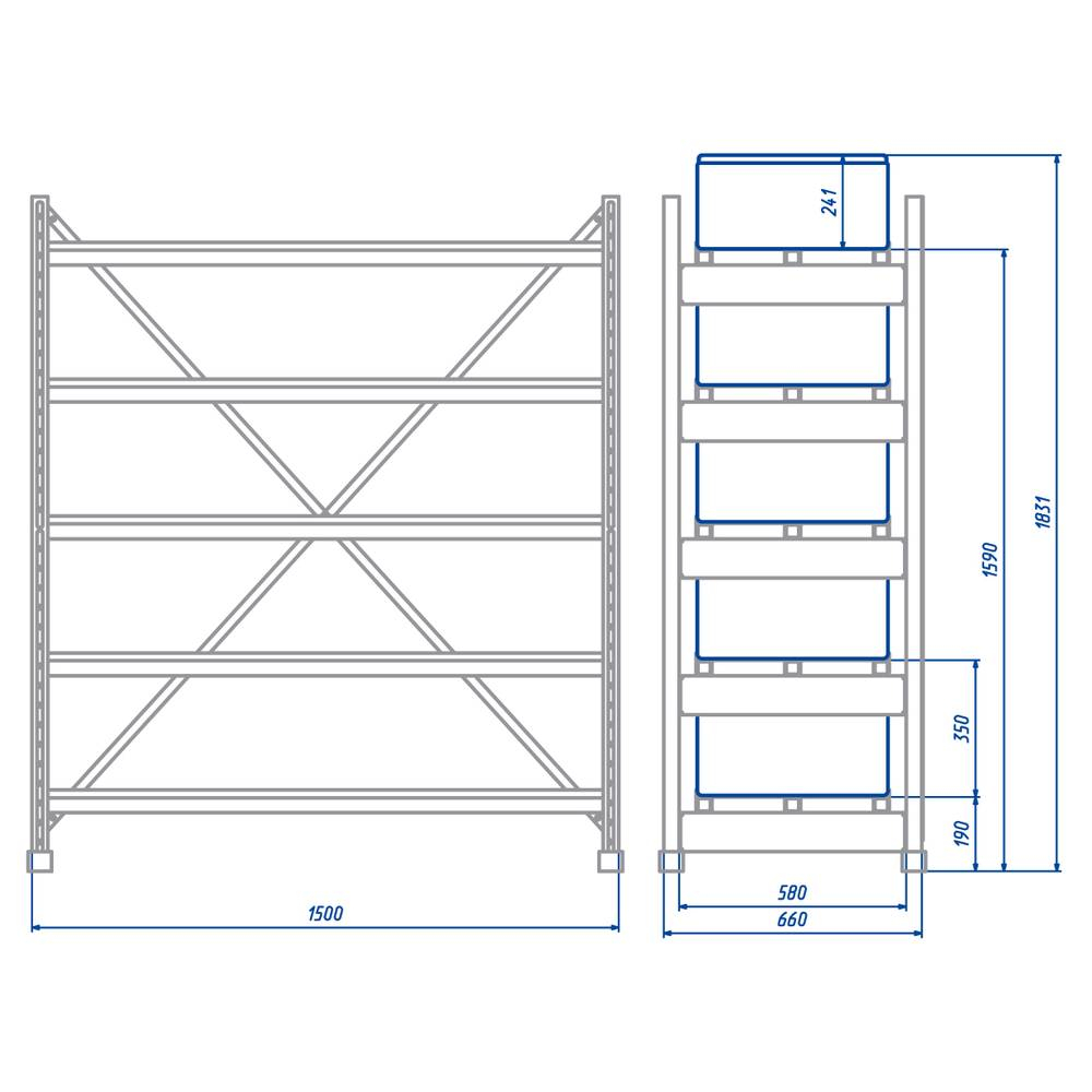 Стеллаж аккумуляторный SKAT SBR-150-8-1-5