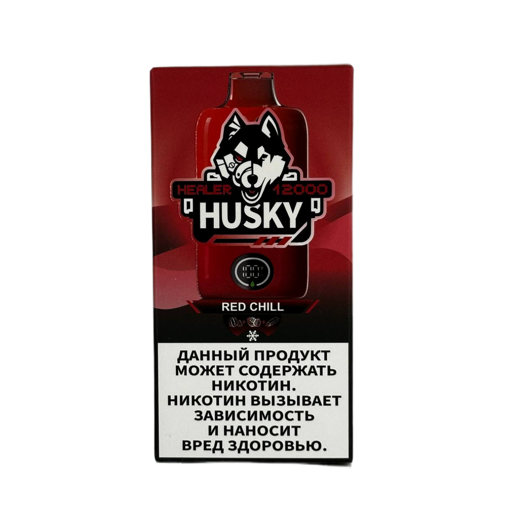 Husky Healer Red chill - арбузная мятная жевательная резинка 12000 затяжек 20мг Hard (2% Hard)