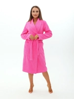 Халат женский махровый "Элит" с воротником шалькой, цвет: 105-Ярко-розовый