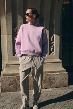 ZARA БРЮКИ С МАНЖЕТАМИ, ПЕСОЧНЫЙ МЕЛАНЖ