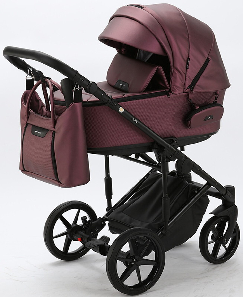 Детская коляска Adamex Zico Deluxe 2 в 1 Z-SM08 Т.СИРЕН.ПЕРЛ КОЖА