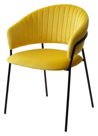 Стул-кресло ГЕММА, цвет желтый #H19, велюр / черный каркас