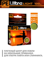 Плетеный шнур для рыбалки PE ULTRA LIGHT Black 0,04mm 135m