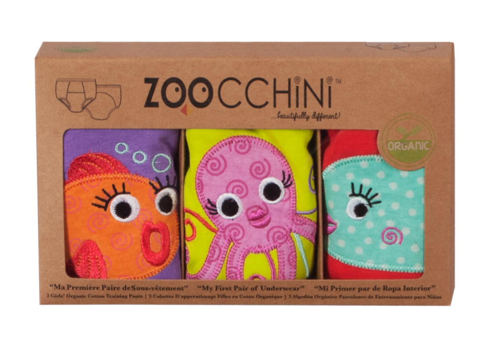 Многослойные трусы Zoocchini для девочек. Океан