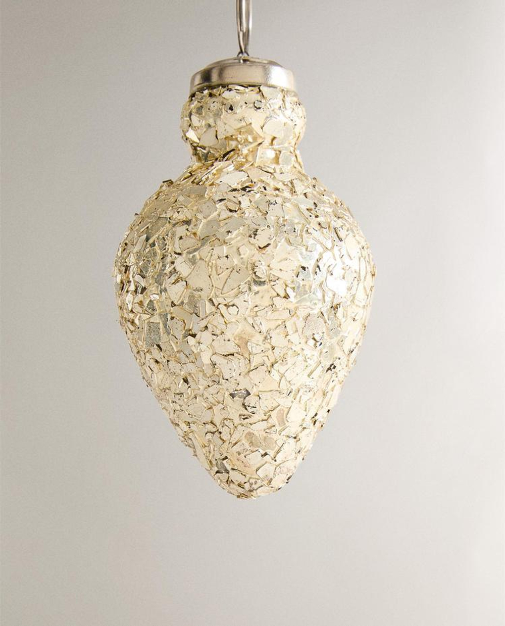 ZARA HOME ЕЛОЧНЫЙ ШАР С ЭФФЕКТОМ КРАКЛЕ, СЕРЕБРЯНЫЙ
