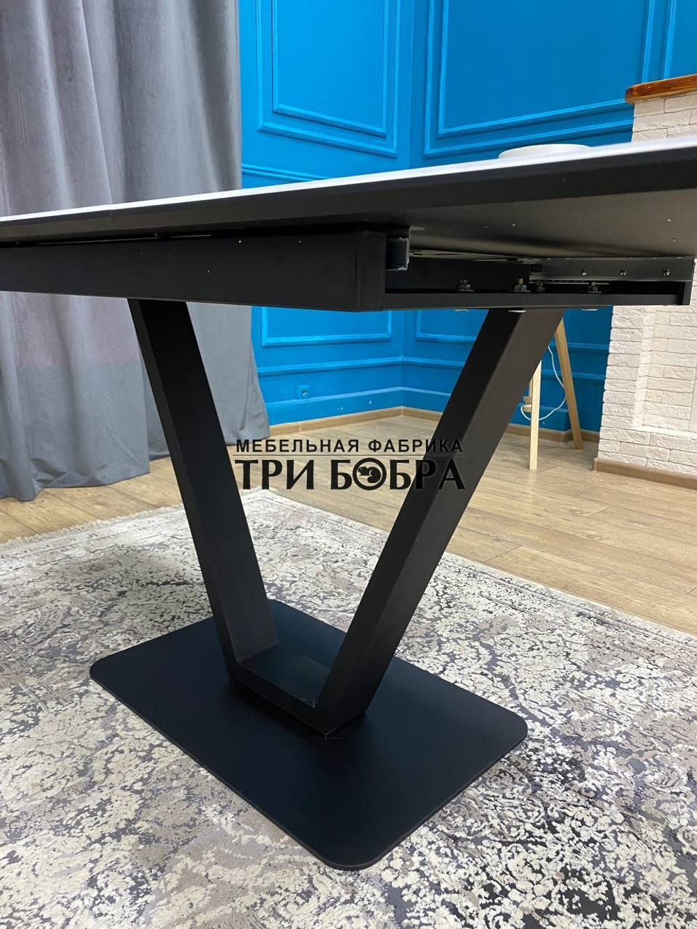 Кухонный раздвижной стол "Леон" итальянский мрамор