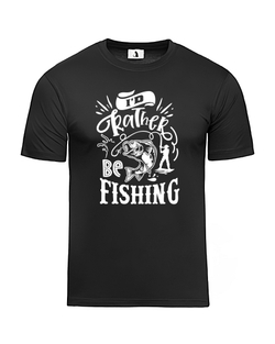 Футболка Id rather be fishing классическая прямая черная