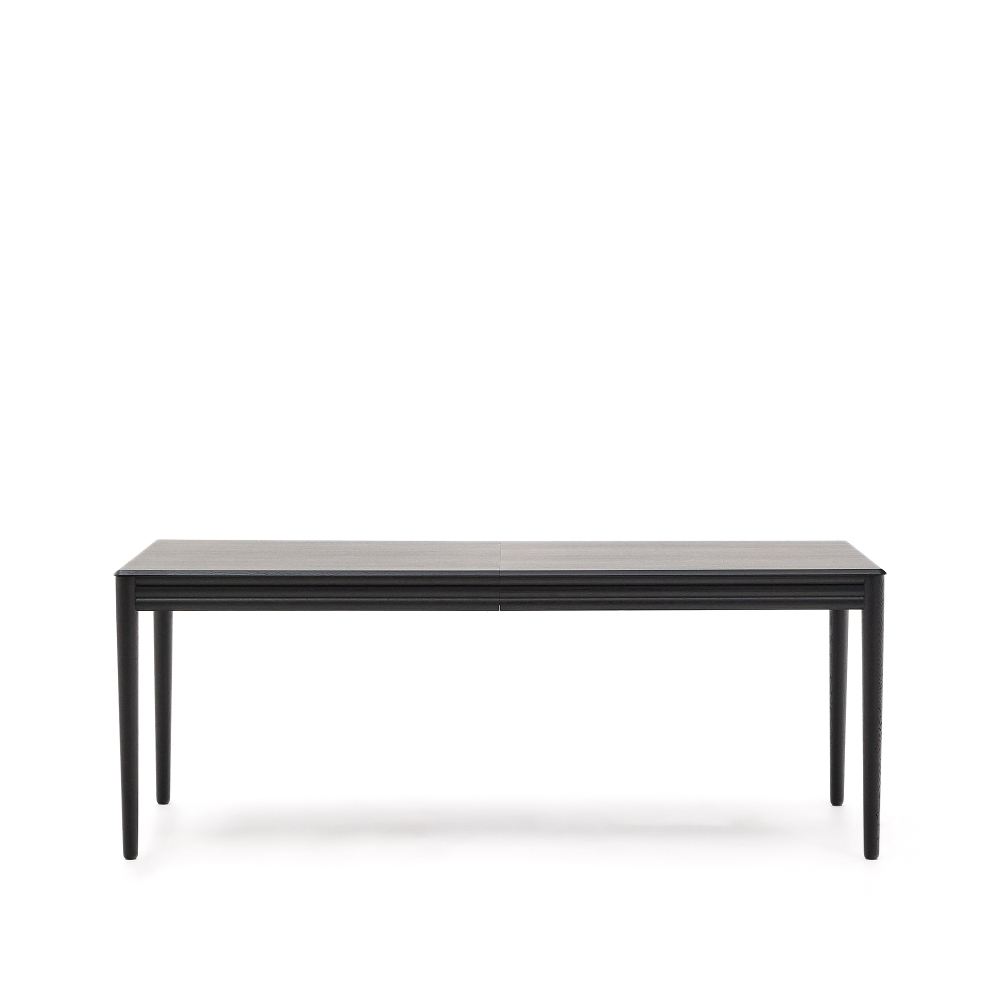 Раздвижной стол Lenon черный из шпона и массива дуба 200(280)x90