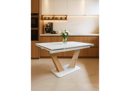 Керамический стол Woodville Кели 140(200)х80х76 белый