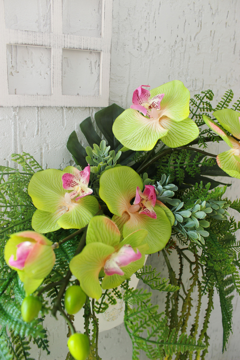 Настенная композиция в кашпо "Цветы" 67*57*23 см