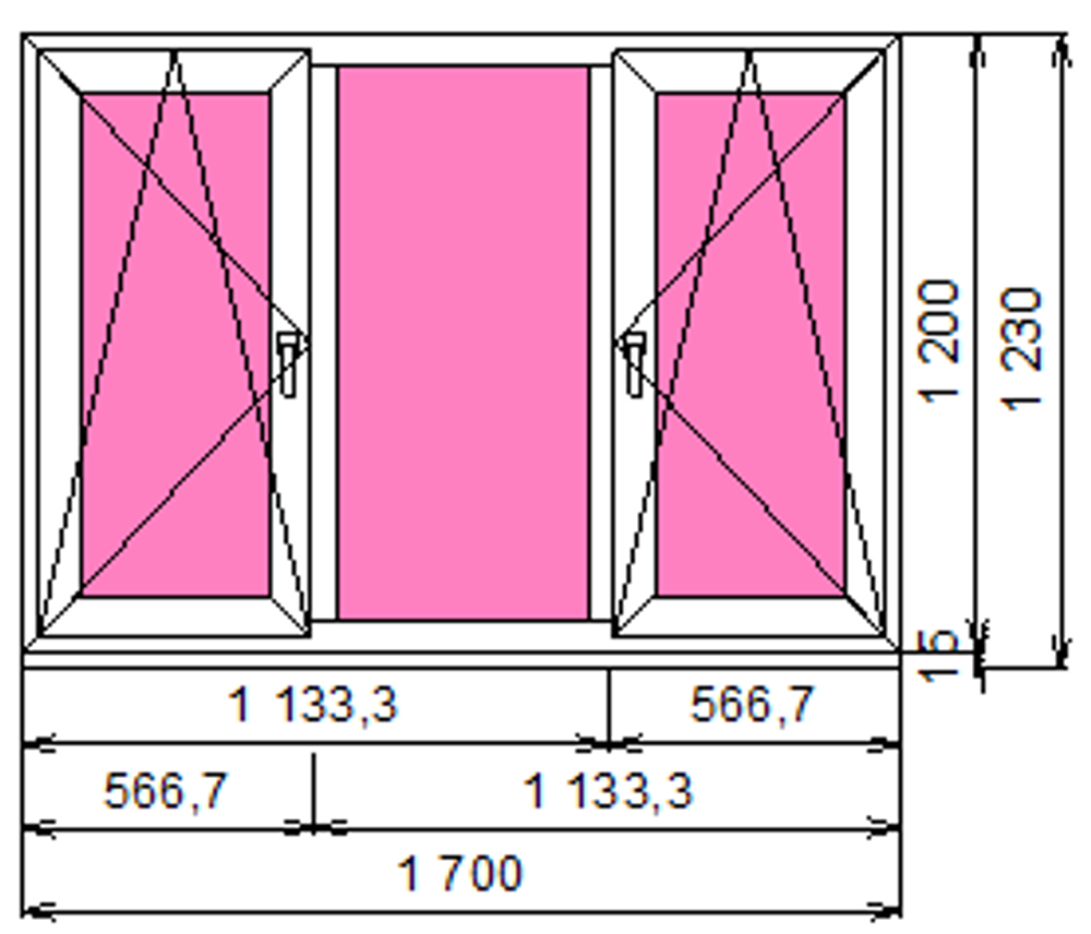 Пластиковое окно 1200 х 1700 ТермА Эко