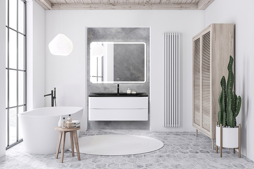 Раковина BelBagno 120 BB1200/455-LV-ART-ALR-NERO Черная матовая