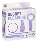 Фиолетовый набор NEON SECRET PLEASURE: эрекционное кольцо с лепестком и вибропуля с насадкой-зайчиком (Цвет: фиолетовый)