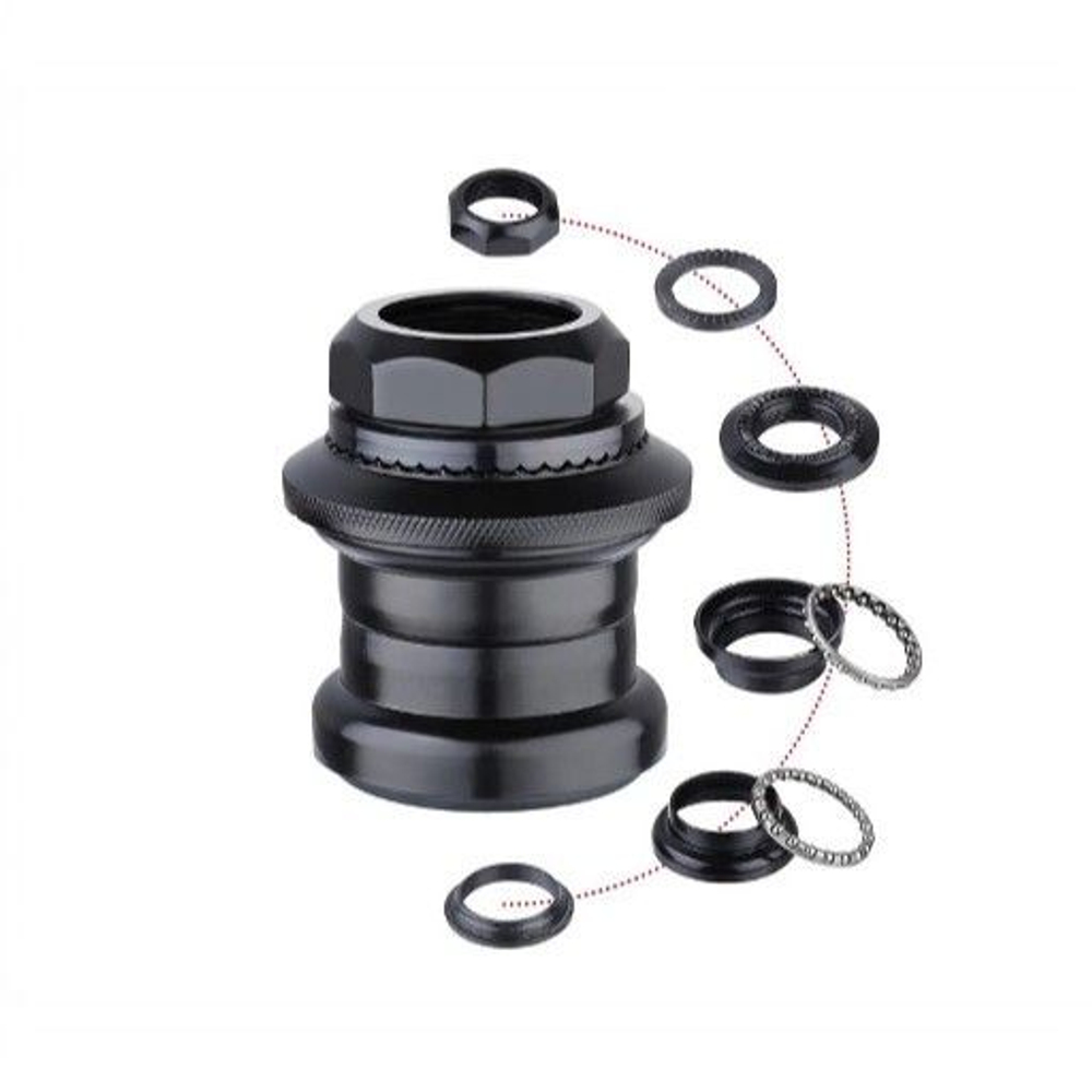 Рулевая колонка MIXIEER, 1", резьбовая, EC 34/25.4-24T  EC 34/27, подшипники 5/32"x16- 2шт, высота 35.5мм, черная (50/200)