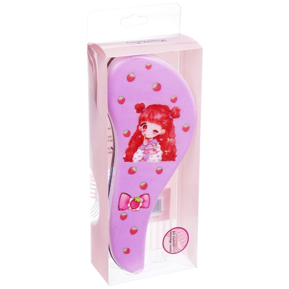 Расческа массажная компактная «АНИМЕШКИ», микс 4 дизайна, 18*7,5см (PVC коробка)