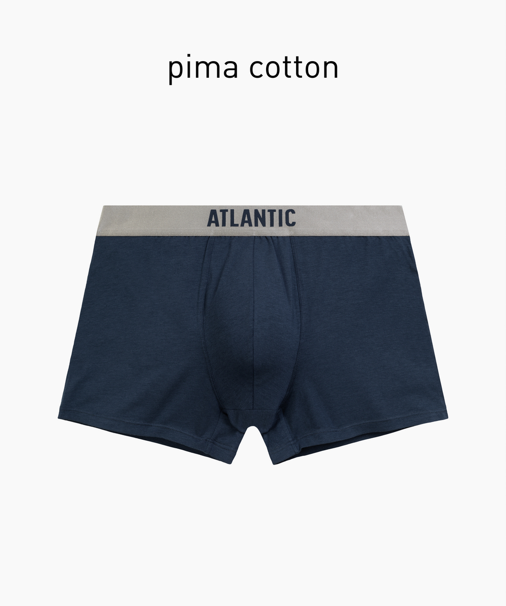 Мужские трусы шорты Atlantic, 1 шт. в уп., пима хлопок, сине-зеленые, MH-1203