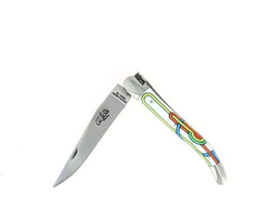 Folding knife, 11 cm blade, 2 stainless steel bolsters, shiny finish, acrylic handle, Sirius design