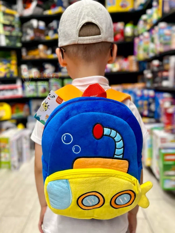 Рюкзак детский в садик плюшевый дошкольный лодка