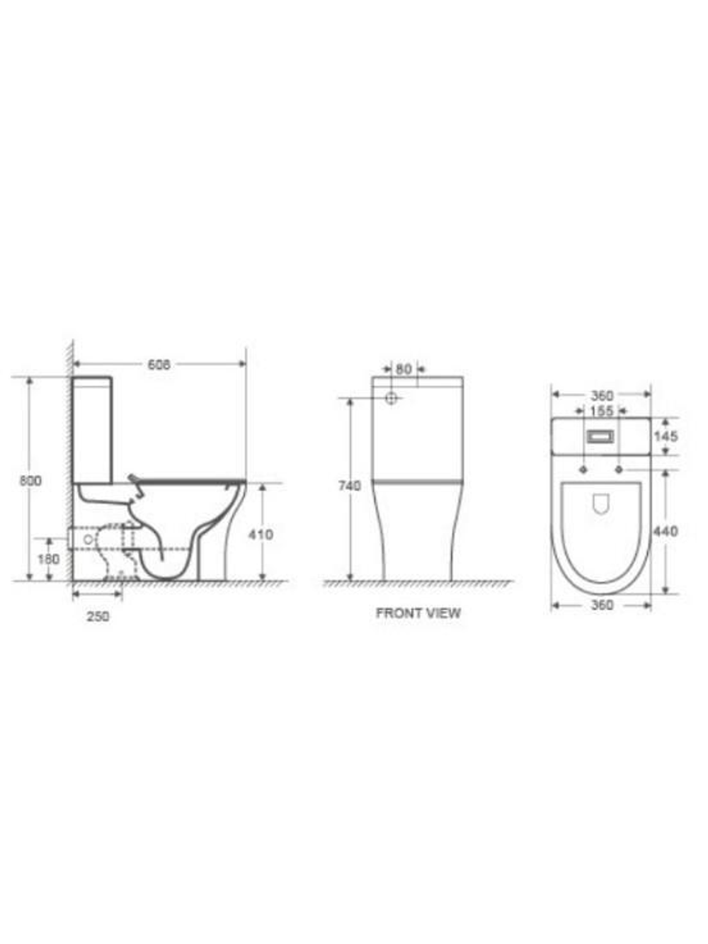 Унитаз компакт белый глянец WeltWasser WW TELBACH 001 GL-WT  10000003776 белый глянец