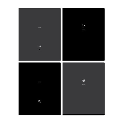 Тетрадь 48л., А5, клетка BG "Monocolor. Black. Concise", soft-touch ламинация, тиснение фольгой