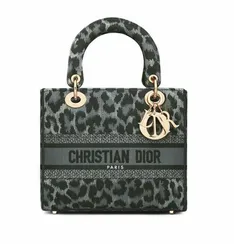 Сумка Dior Lady D-lite, модель среднего формата серый