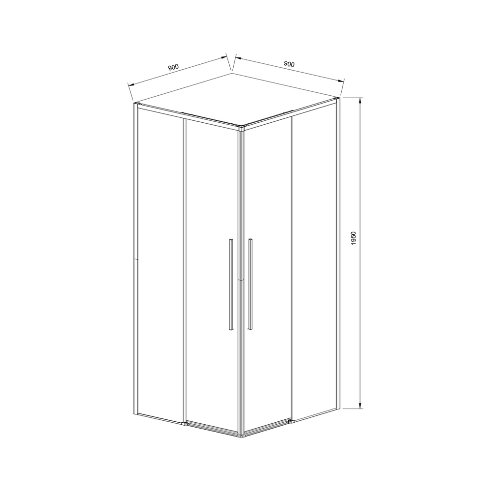 Душевой уголок Slim-N VSS-4SN900CL, 900*900, хром, стекло прозрачное, , шт