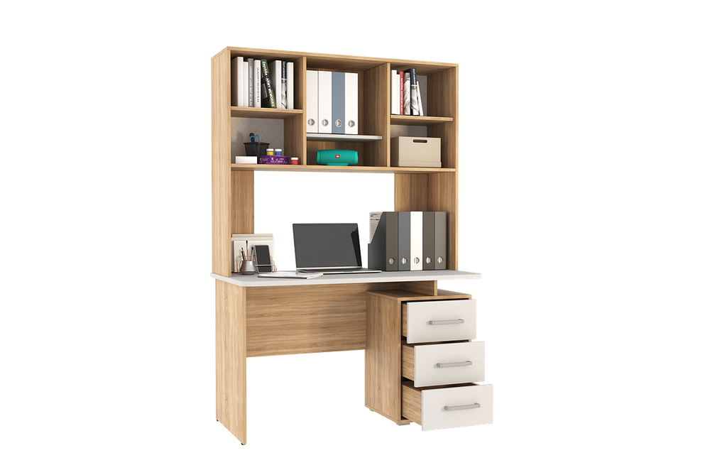 Лайт-2 Стол компьютерный 1200 дуб сонома/белый