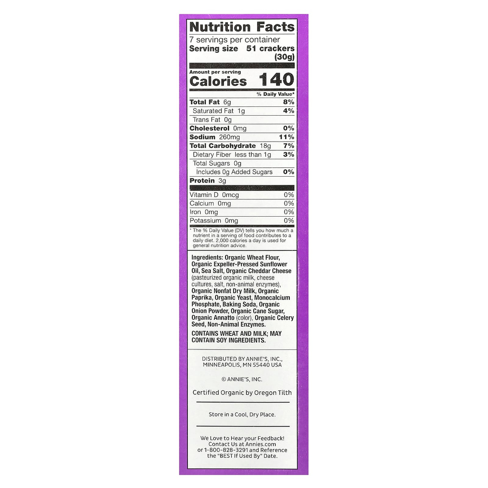 Annie's Homegrown, Органические кролики с чеддером, запеченные крекеры, 213 г (7,5 унции)