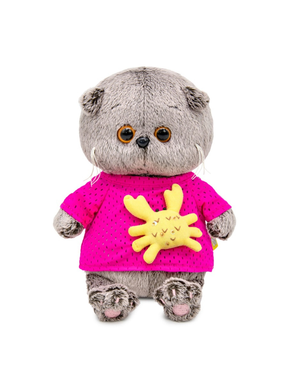 Мягкая игрушка Кот Басик в лонгсливе с крабиком 20 см BB-150