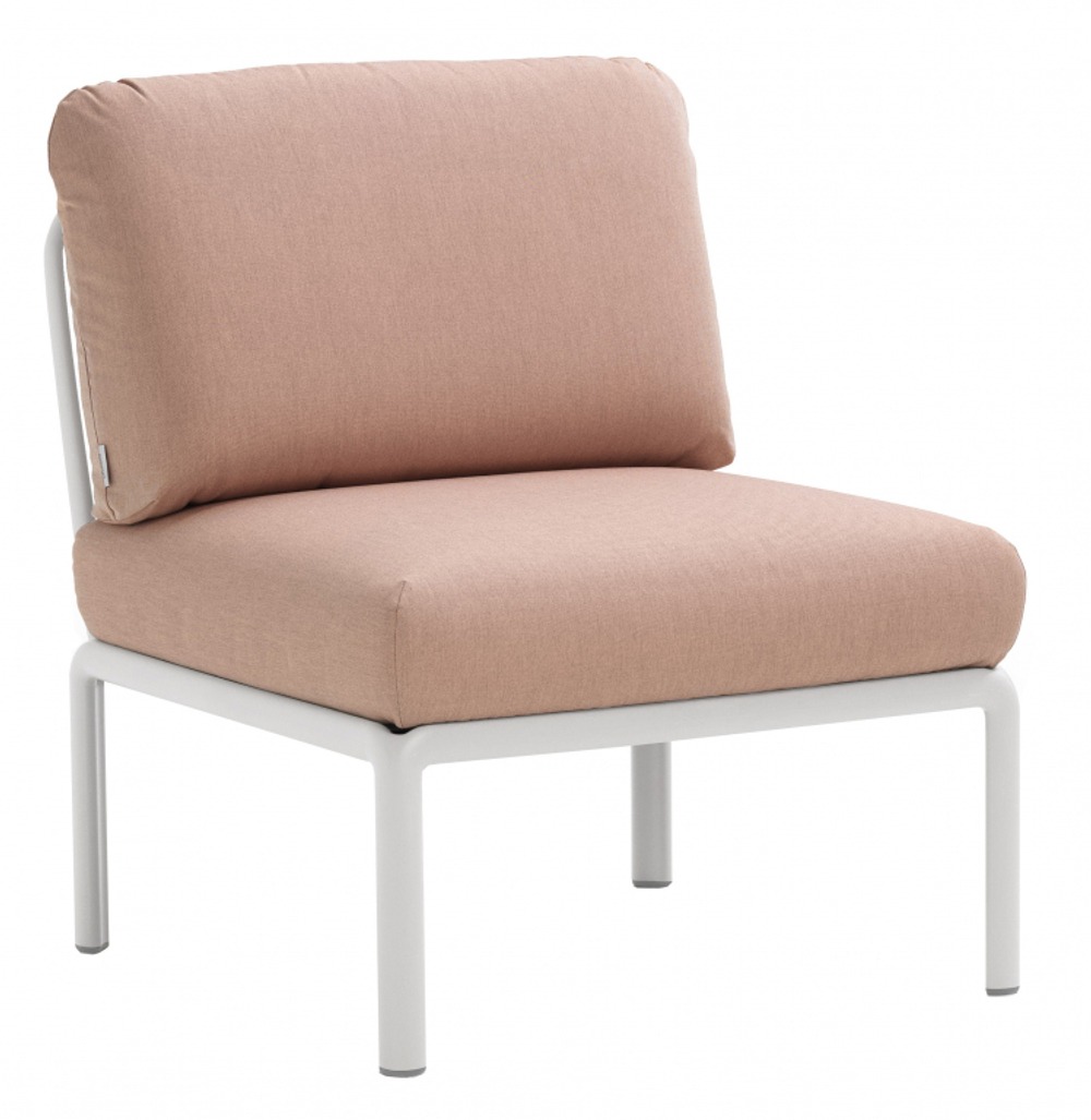 Модуль центральный пластиковый с подушками Nardi Komodo Elemento Centrale, белый, розовый