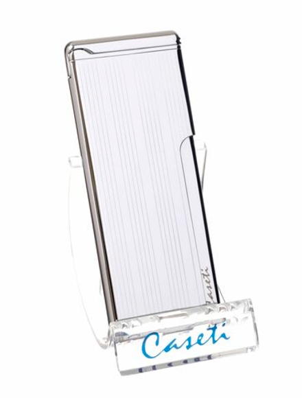 Зажигалка Caseti, турбо, супертонкая, хром CA453-4