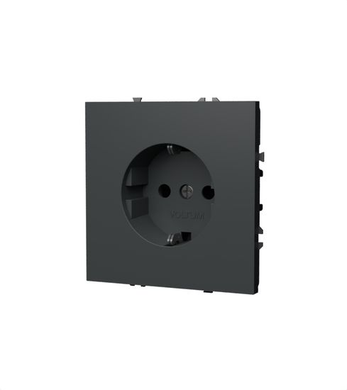 Розетка встраиваемая VOLTUM S70 с заземлением 16А, (титан)