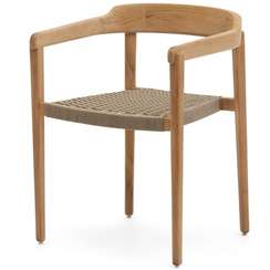 Стул Icaro из массива тикового дерева с натуральной отделкой и веревочным шнуром