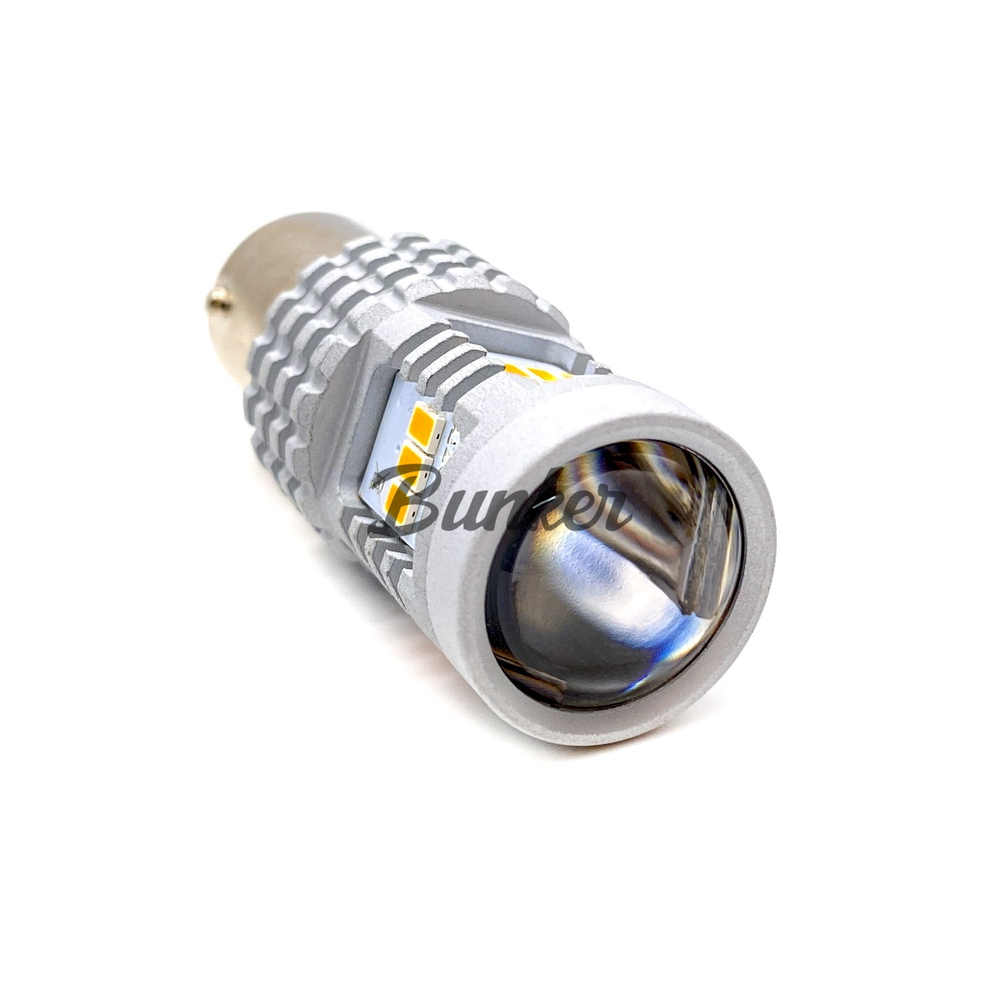 Светодиодная автомобильная LED лампа TaKiMi 1156-3020-14SMD (P21W) 180*,Оранжевый,Не полярная,12V