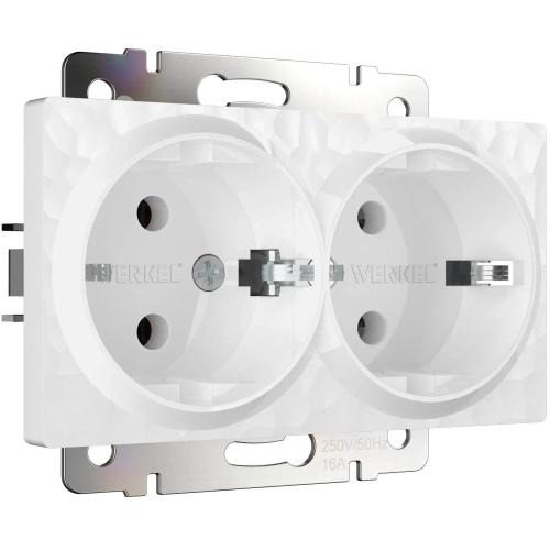 Розетка двойная с заземлением Hammer (белый) W1272001