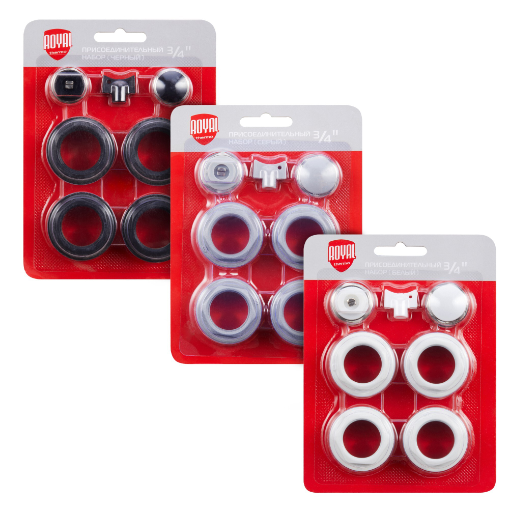 Набор присоединительный Royal Thermo 3/4'' silver