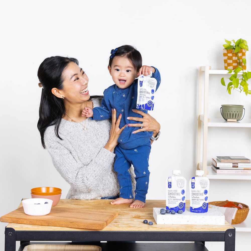 Serenity Kids, Смузи без молочных продуктов с белком, для детей от 6 месяцев, ягодный орех, 99 г (3,5 унции)