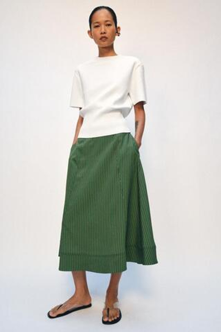 ZARA ЮБКА МИДИ В ПОЛОСКУ — ZW COLLECTION, РАЗНОЦВЕТНЫЙ