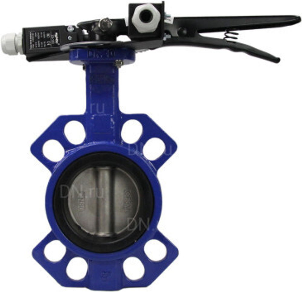 Water Butterfly Valve Elephant WCB-316L-NBR body material - Carbon steel WCB, disk material - Stainless steel aisi 316l, seal - NBR with handle, two limit switches LS-103 250V and a bracket for mounting limit switches