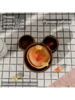 Деревянная менажница "Микки Маус" из кедра