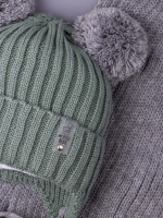 Шапка детская осенняя и шарф с ушками