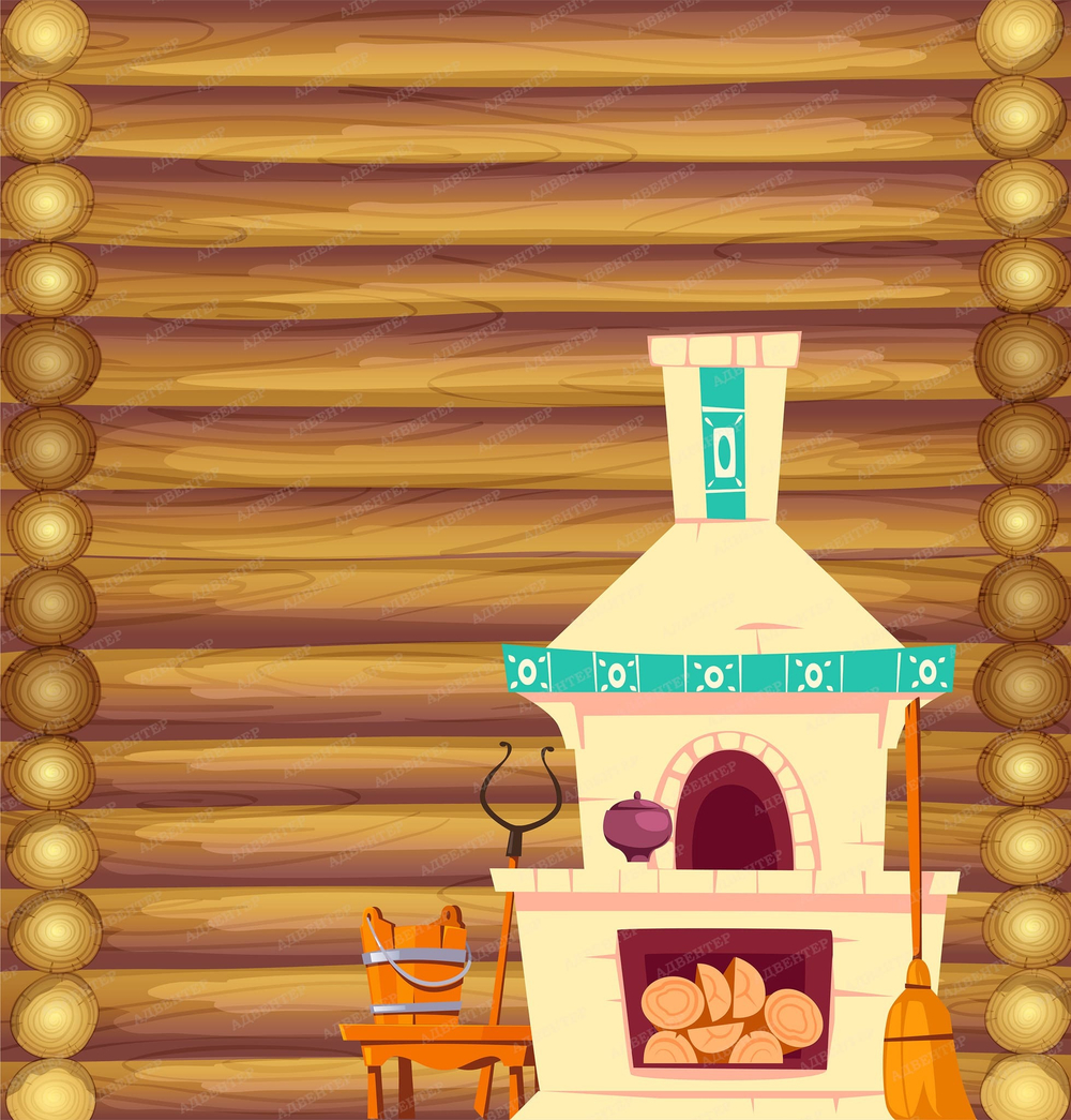 Фотообои для детского сада Русская печка 170