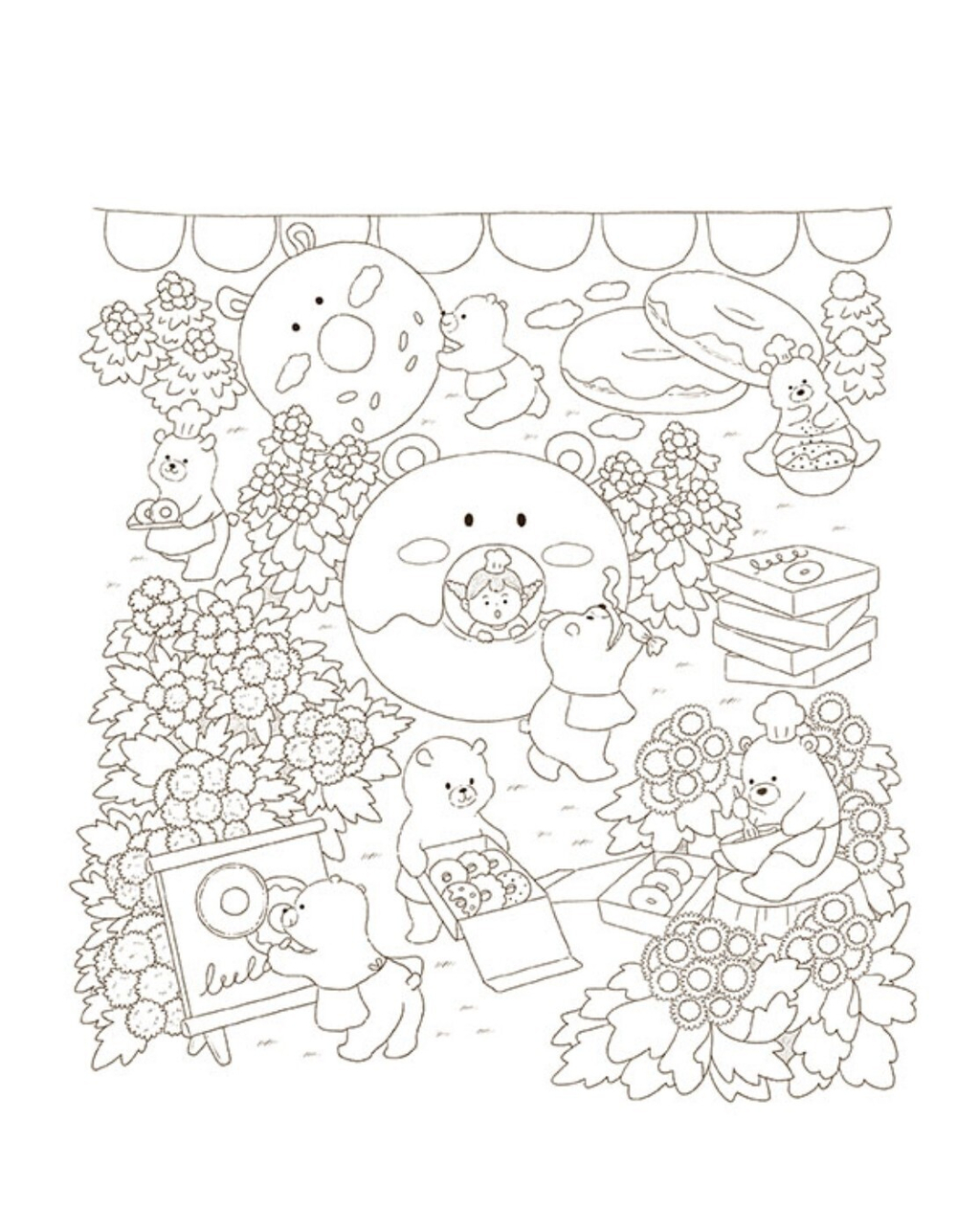 Winter sun. Coloring Book