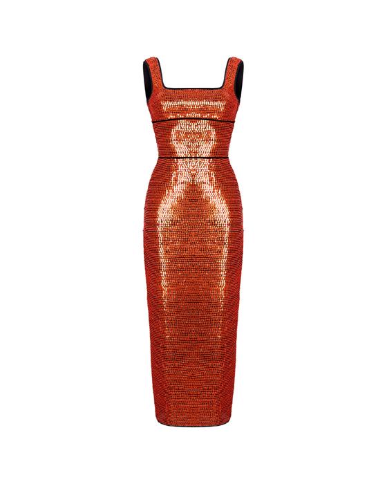 Платье миди из пайеток